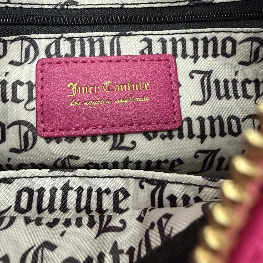 Juicy Couture Top Notch Hobo Shoulder Bag in Raspberry Tart Charms Coquette NWT